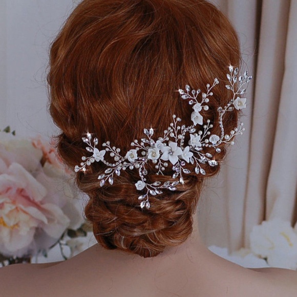 NEW Bridal large flower Headpiece veil hair comb main image 4